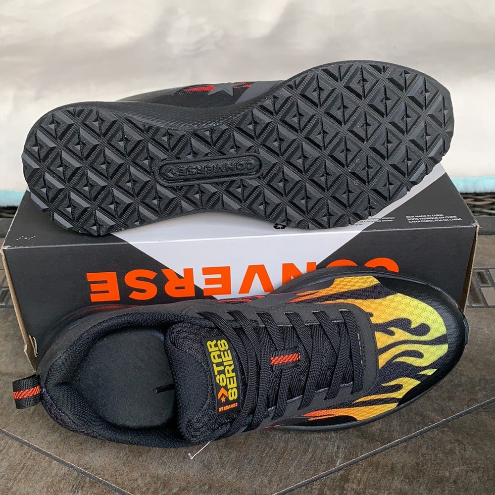 CONVERSE STAR SERIES RN OX BLACK/ENAMEL RED MENS - Picture 5 of 14